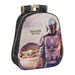 The Mandalorian Zaino per Bambini 3D The Mandalorian Nero Beige 27 x 33 x 10 cm