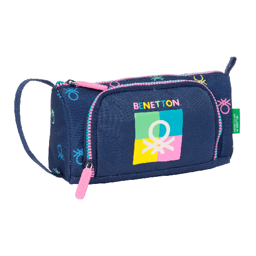 Benetton Astuccio per la Scuola con Accessori Benetton Cool Blu Marino 20 x 11 x 8.5 cm (32 Pezzi)