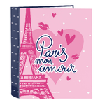 Safta Raccoglitore ad anelli Safta Paris Rosa Blu Marino A4 27 x 33 x 6 cm