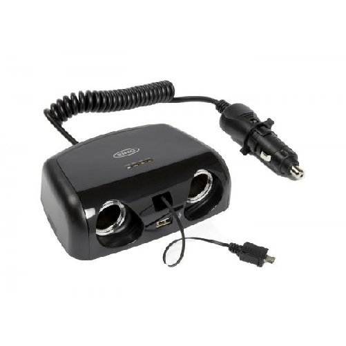 Ring RMS15 Doppia presa accendisigari 12V 10A con USB 2A, micro USB 1A e tester batteria