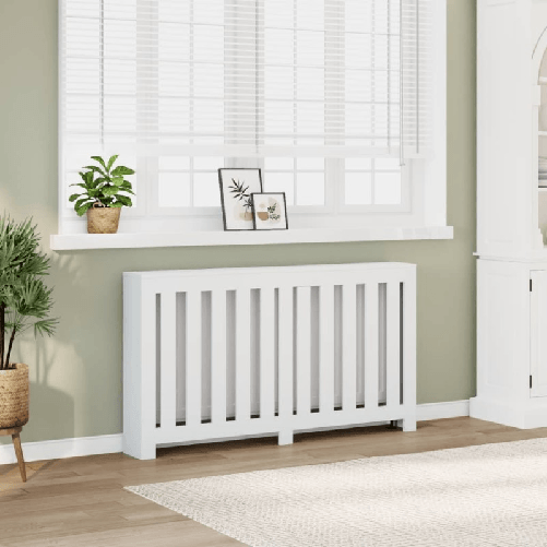 VidaXL Copertura Termosifone Bianca 149x20x82 cm Legno Multistrato