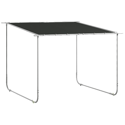 Outsunny Pergola Gazebo 3x3 m con Rotelle, Copertura Anti-UV e Telaio in Acciaio, Grigio