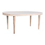 DKD Home Decor Tavolo da Pranzo DKD Home Decor Bianco Dorato Ottone Legno di mango 180 x 90 x 76 cm