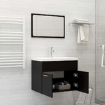 VidaXL Set Mobili da Bagno Nero in Truciolato