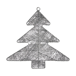Krist+ Decorazione Natalizia Argentato Albero di Natale 36,7 x 0,2 x 37,5 cm Metallo Plastica