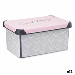 Kipit  Scatola portaoggetti con coperchio Kipit Vibes Grigio Rosa Plastica 10 L 22,7 x 16,5 x 34