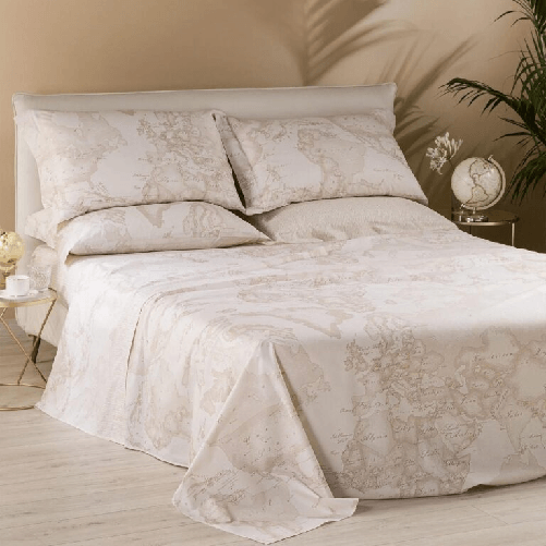 CALEFFI COMPLETO LENZUOLA COPRILETTO MATRIMONIALE ALVIERO MARTINI 1 CLASSE ART. GEO WHITE