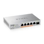 Zyxel XMG-105HP - Switch Unmanaged, 5 Porte 2.5GbE PoE (erogazione fino a 70W), 1 porta 10GbE SFP+, Desktop / XMG-105HP