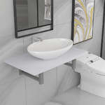 VidaXL Set Mobili da Bagno 2 pz Ceramica Bianco