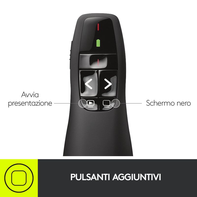 Logitech-R400-puntatore-wireless-RF-Nero