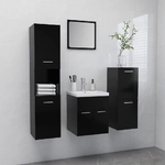 VidaXL Set Mobili da Bagno Nero in Truciolato