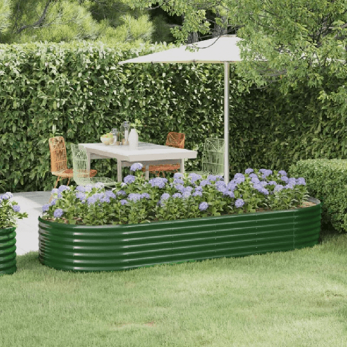 VidaXL Letto Giardino Acciaio Verniciato a Polvere 249x100x36 cm Verde