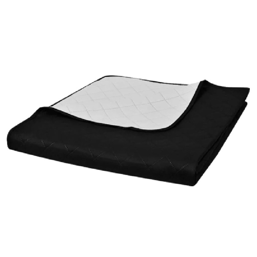 VidaXL Copriletto Reversibile Nero/Bianco 220 x 240 cm