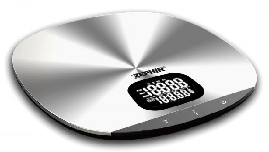 ZEPHIR BILANCIA DA CUCINA DIGITALE IN ACCIAIO ULTRASOTTILE 5KG ZHS521