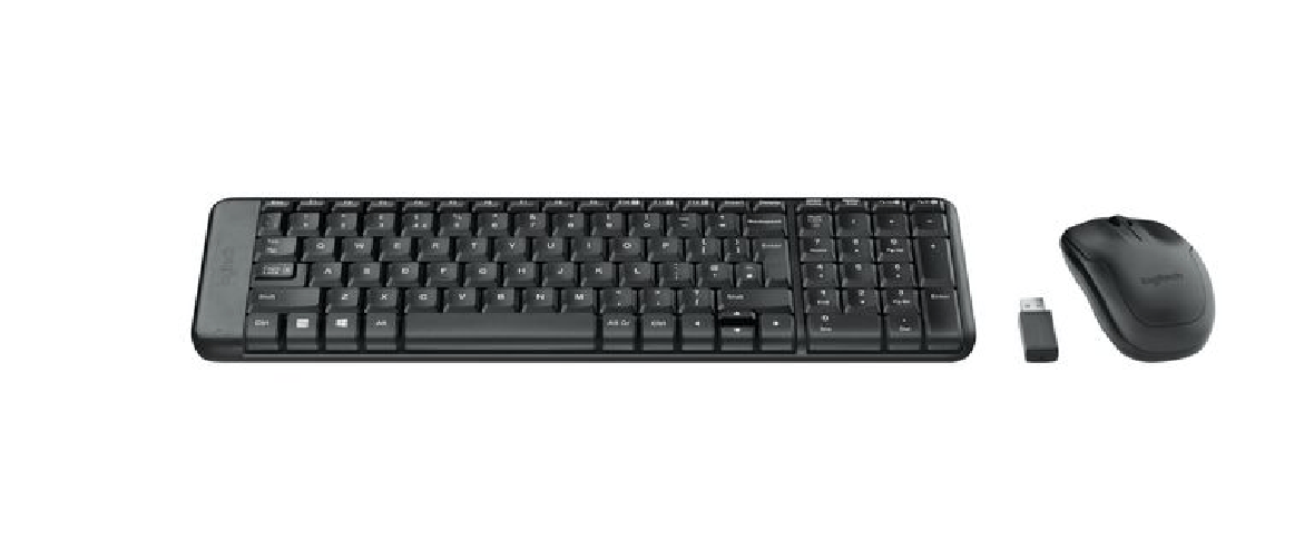 Logitech wireless combo mk220 tastiera mouse incluso rf wireless qwerty greco nero