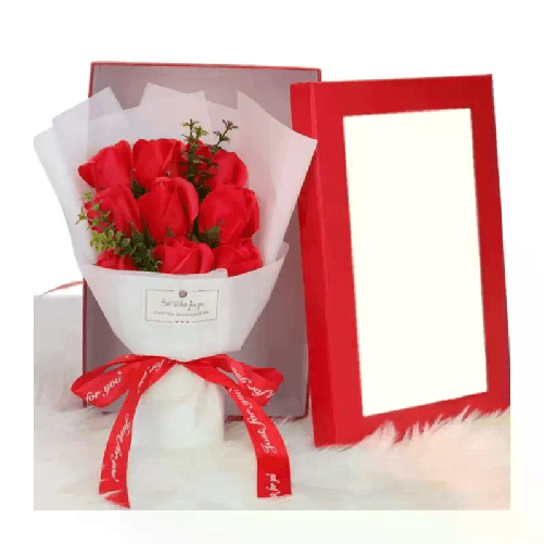 FGF Bouquet Di Fiori Rose Artificiali Piante Finte profumate con scatola box regalo