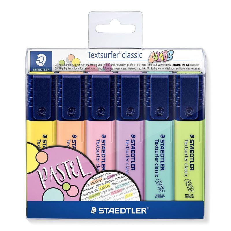 STAEDTLELER-TEXTSURFER-CLASSE-CLASSIC-364-6-marcatori-fluorescenti---asciugatura-rapida---corsa-1---5-mm-ca.
