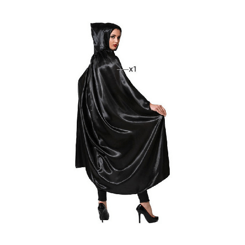 BigBuy Carnival Mantello Nero Con cappuccio