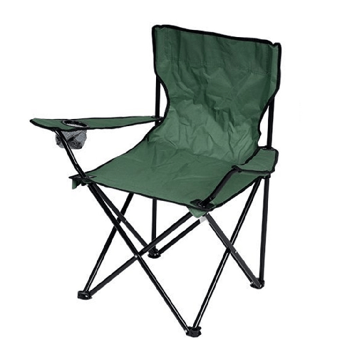 TrAdE Shop Traesio  Sedia Da Campeggio Pieghevole In Acciaio Poliestere Verde Con Sacca 50x50x80cm 6624021 -