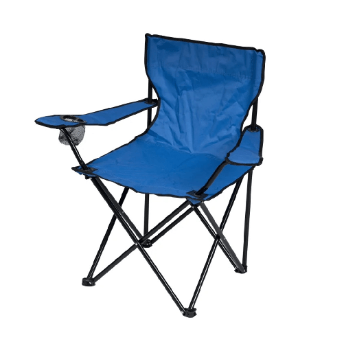 TrAdE Shop Traesio  Sedia Da Campeggio Pieghevole In Acciaio Poliestere Blu Con Sacca 50x50x80cm 6624020 -