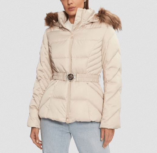 GUESS GIUBBOTTO PIUMINO DONNA GUESS W4BL53WEX52 LAURIE BEIGE ORIGINALE AI 2025