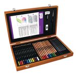 Derwent-Academy-Caja-de-Madera-con-12-Lapices-de-Colores-12-Lapices-de-Colores-Acuarelables-6-Lapices-de-Grafito-para-