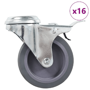 VidaXL Ruote Girevoli con Foro per Bulloni 16 pz 75 mm