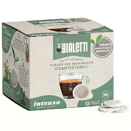 Bialetti Cialde Monodose Box 50 pezzi Intenso