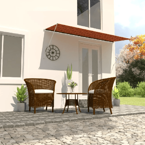VidaXL Tenda da Sole Retrattile 300x150 cm Arancione e Marrone
