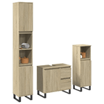 VidaXL Set Mobili da Bagno 3 pz Rovere Sonoma in Legno Multistrato