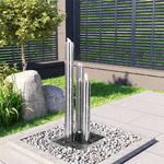 VidaXL Fontana da Giardino Argento 48x34x88 cm in Acciaio Inox