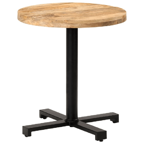 VidaXL Tavolino da Bistrot Rotondo Ø70x75 cm in Legno di Mango Grezzo