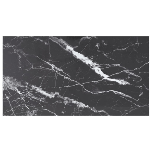 VidaXL Piano Tavolo Nero 120x65 cm 8mm Vetro Temperato Design Marmo