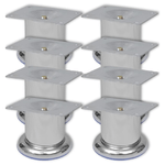VidaXL Piedini Rotondi per Divani 8 pz Cromati 60 mm
