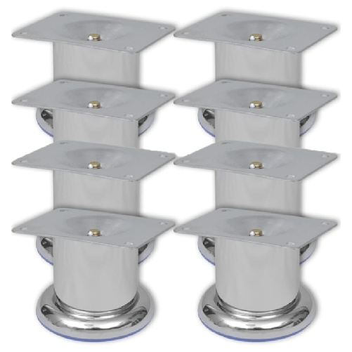 VidaXL Piedini Rotondi per Divani 8 pz Cromati 60 mm