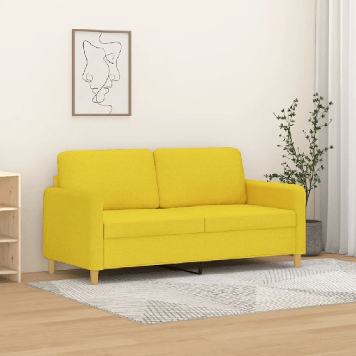 VidaXL Divano a 2 Posti Giallo Chiaro 140 cm in Tessuto