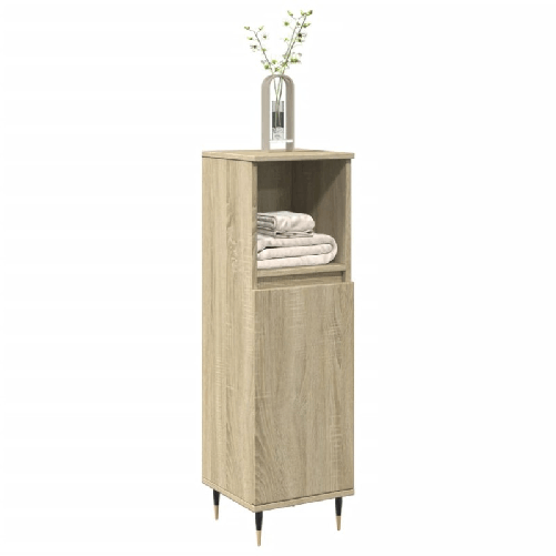 VidaXL Armadietto da Bagno Rovere Sonoma 30x30x100cm Legno Multistrato