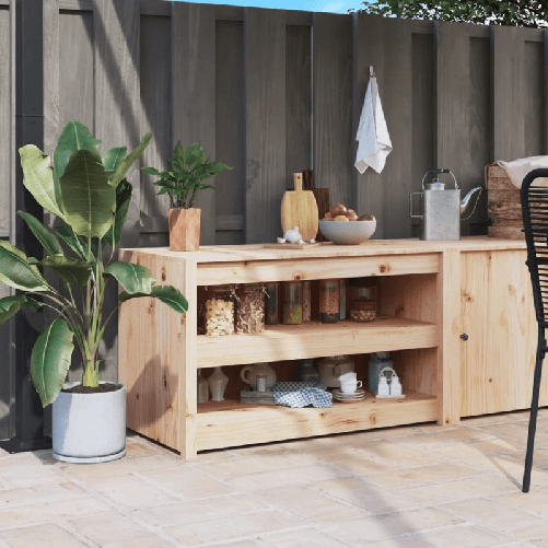 VidaXL Mobile da Cucina da Esterno 106x55x64 cm Legno Massello di Pino