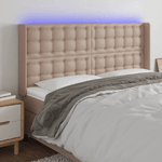 VidaXL Testiera a LED Cappuccino 147x16x118/128 cm in Similpelle