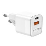 Caricabatterie-Aisens-GAN-30W---1xUSB-C-PD3.0-QC4.0---1xUSB-A-QC3.0---Colore-bianco