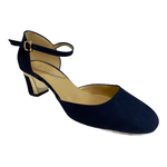GRETA SCARPE DECOLTE SANDALO TACCO DONNA GRETA 4955 PELLE BLU ORIGINALE PE
