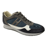 HOGAN SCARPE SNEAKERS UOMO HOGAN TIME ACTIVE HXM1480A4904EZ1A46 PELLE BLU ORIGINALE AI
