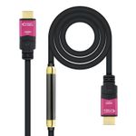 Nanocable 10.15.3725 cavo HDMI 25 m HDMI tipo A (Standard) Nero, Rosa