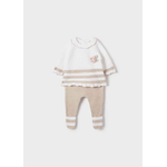 MAYORAL COMPLETO GHETTINA VESTITO NEONATA MAYORAL 1589 10 TAUPE ORIGINALE AI 2023