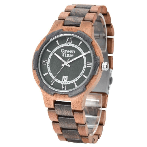 GREEN TIME OROLOGIO ANALOGICO TEMPO UOMO GREEN TIME ZW155A 43 LEGNO GRIGIO ORIGINALE 2024