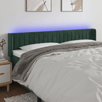 VidaXL Testiera a LED Verde Scuro 183x16x78/88 cm in Velluto