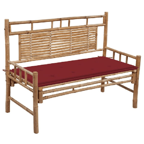 VidaXL Panca da Giardino con Cuscino 120 cm in Bambù