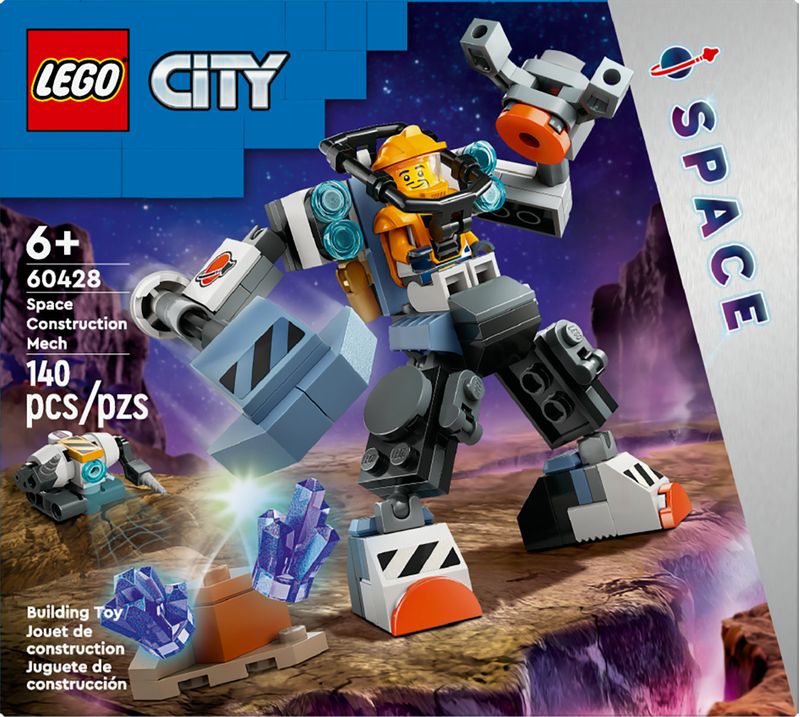 LEGO-City-60428-Mech-di-Costruzione-Spaziale-Giochi-per-Bambini-di-6--Anni-Tuta-Snodabile-con-Minifigure-e-Robot-Giocattolo