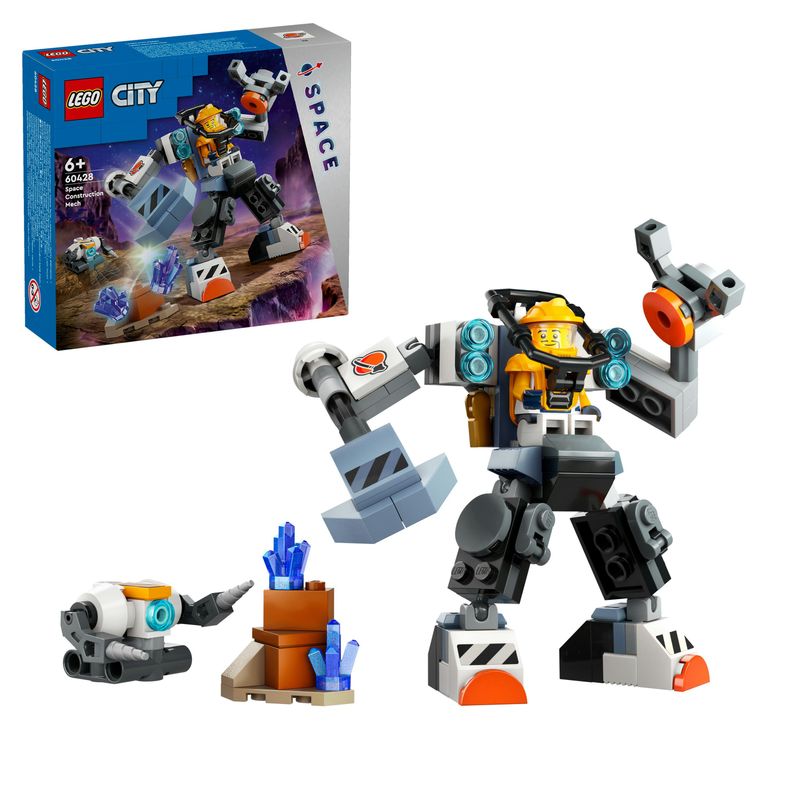 LEGO-City-60428-Mech-di-Costruzione-Spaziale-Giochi-per-Bambini-di-6--Anni-Tuta-Snodabile-con-Minifigure-e-Robot-Giocattolo