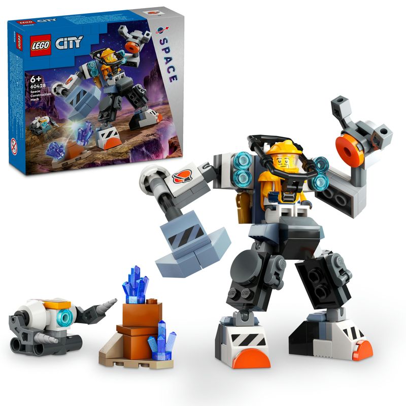 LEGO-City-60428-Mech-di-Costruzione-Spaziale-Giochi-per-Bambini-di-6--Anni-Tuta-Snodabile-con-Minifigure-e-Robot-Giocattolo